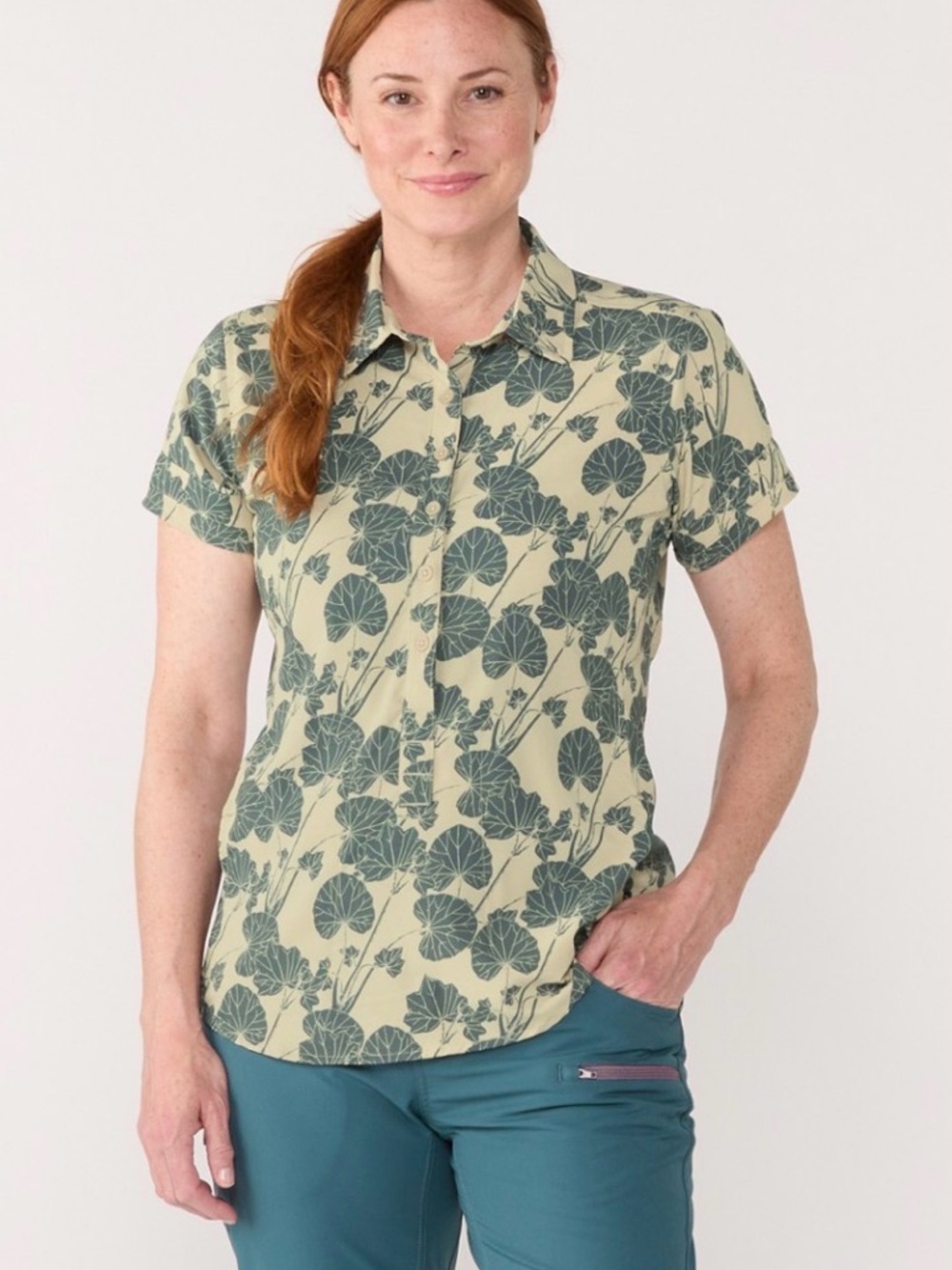 Flylow Aster Bike Shirt Mist/Eucalyptus Print XL NWT